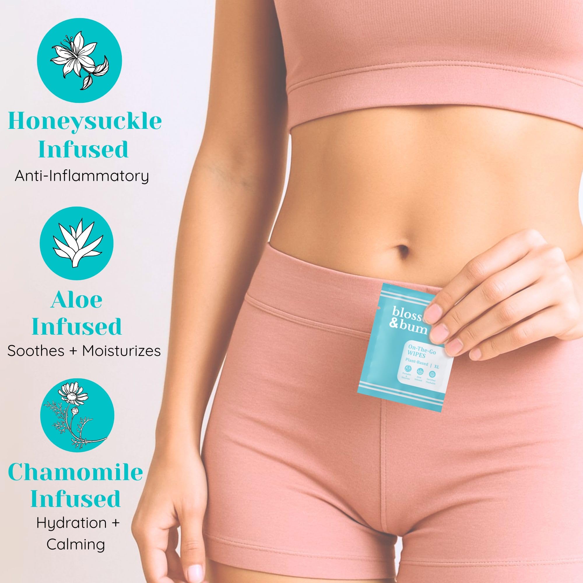 Blossom & Bum con aloe y vitamina E para cuidado suave de la piel