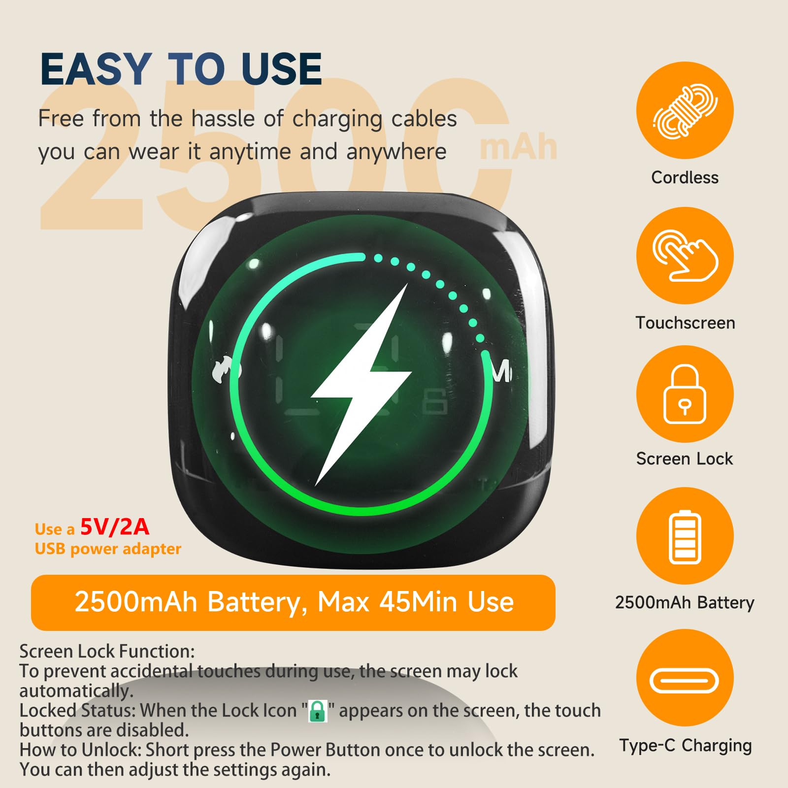 Batería interna MarrisJjw 2000mAh para sesiones sin cables