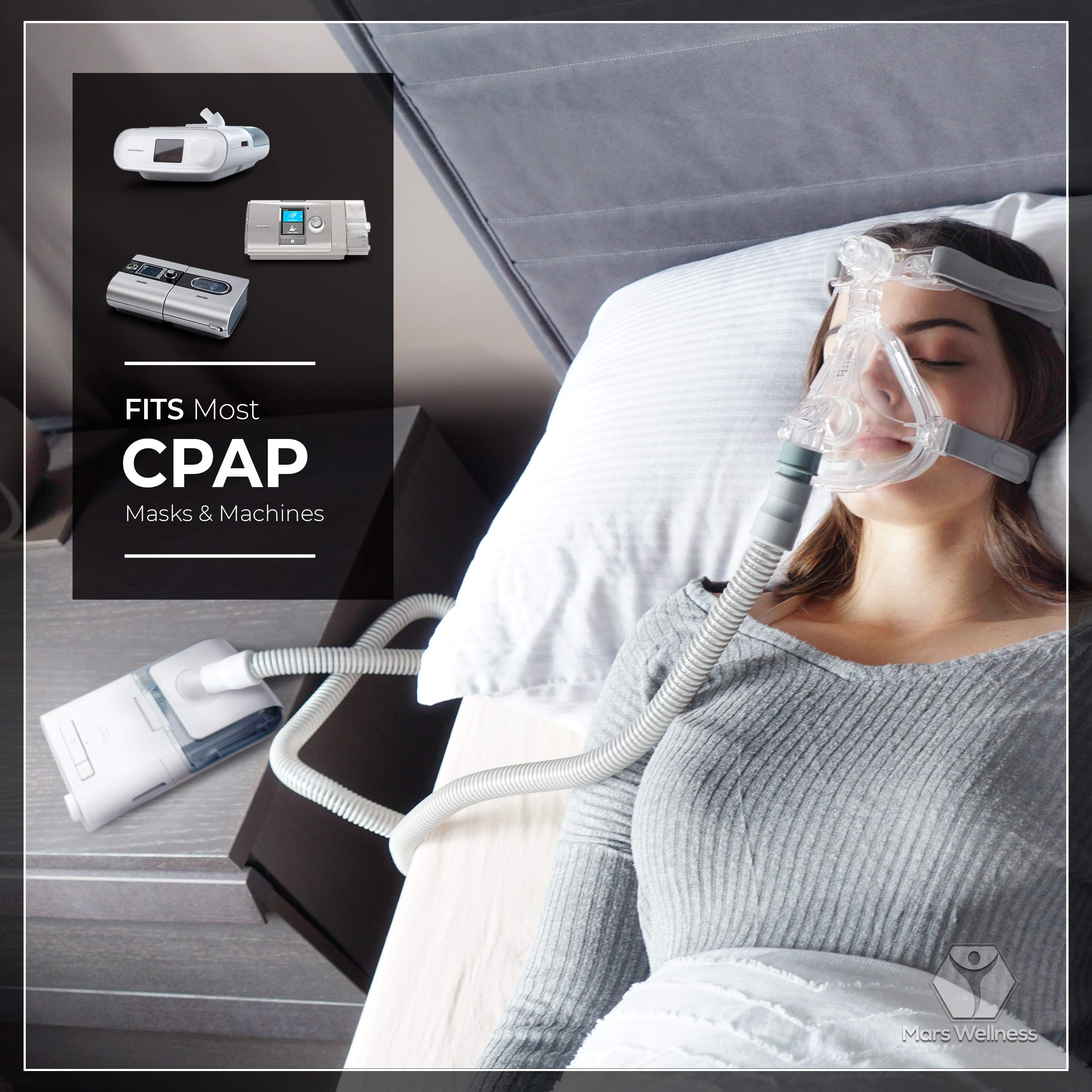 Conectores de 22 mm en CPAP MARS WELLNESS para compatibilidad amplia.