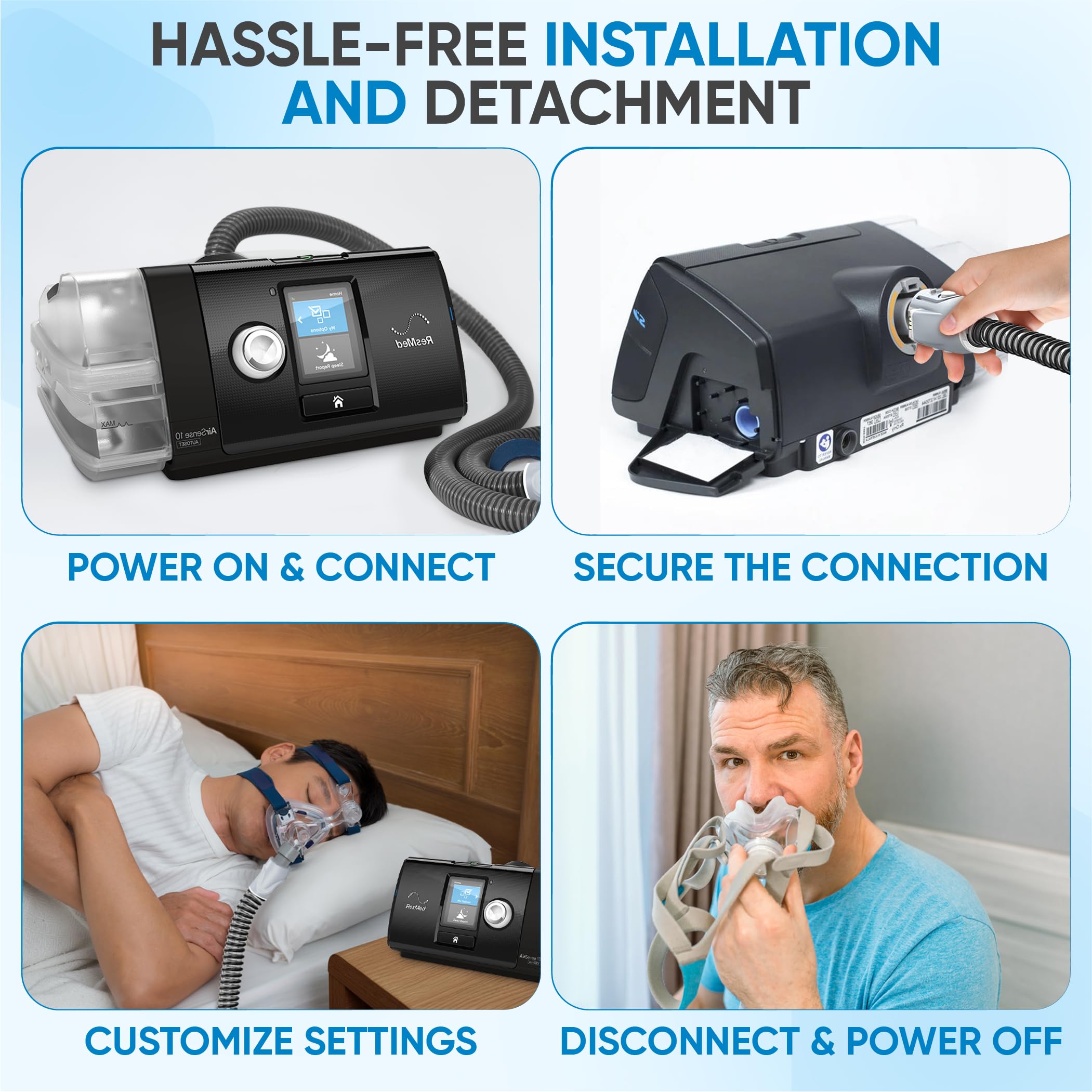 el tubo cpap con control de clima para noches consistentes.