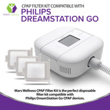 Mars Wellness filtro reutilizable en DreamStation Go para limpieza rápida.