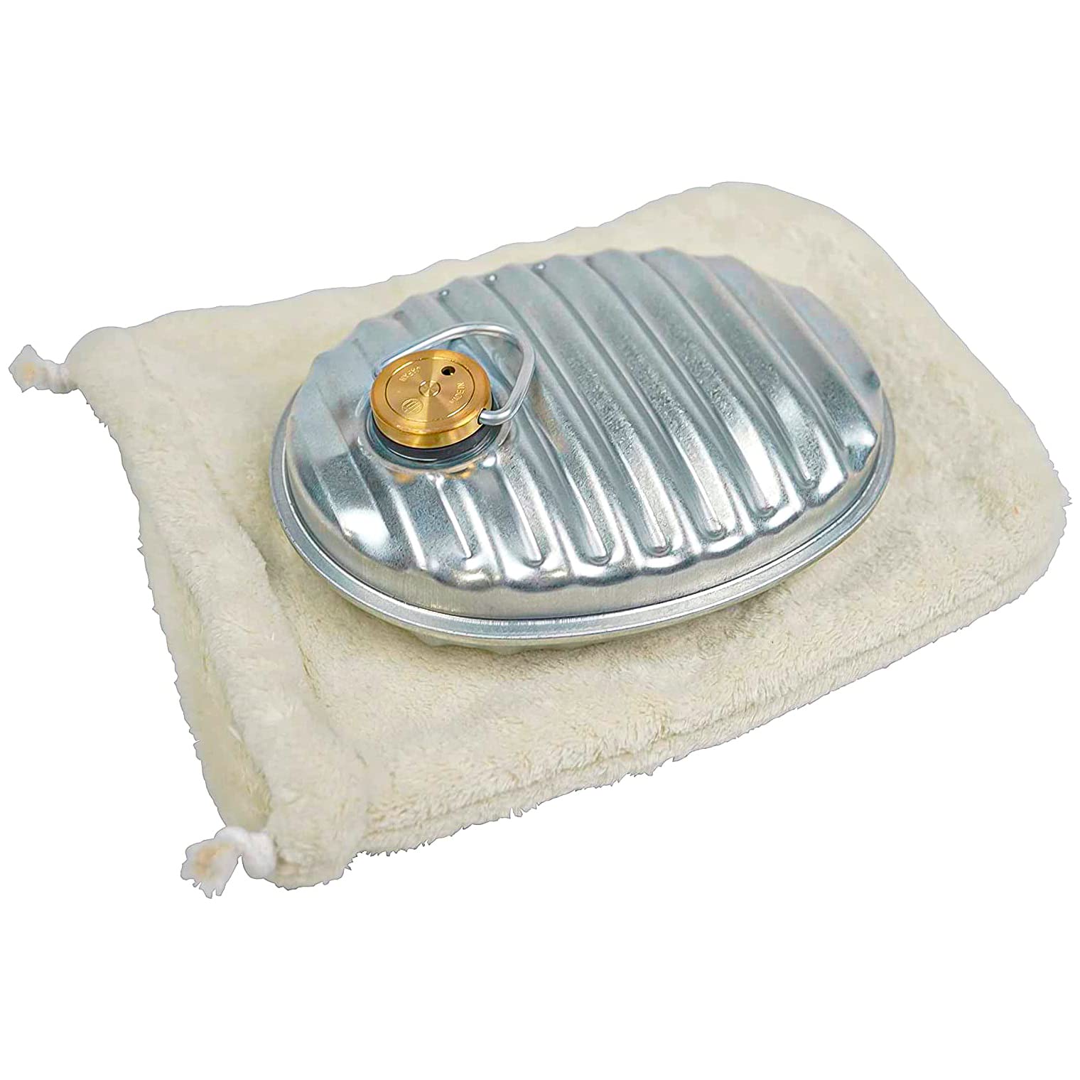 Maruka MY-600A, bolsa de agua caliente plateada para calor inmediato.
