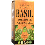 Mary Tylor Naturals Basil Aceite Esencial, frasco ámbar que protege la fragancia.