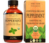 Mary Tylor Naturals menta orgánica 4 oz en botella lista para aromaterapia.