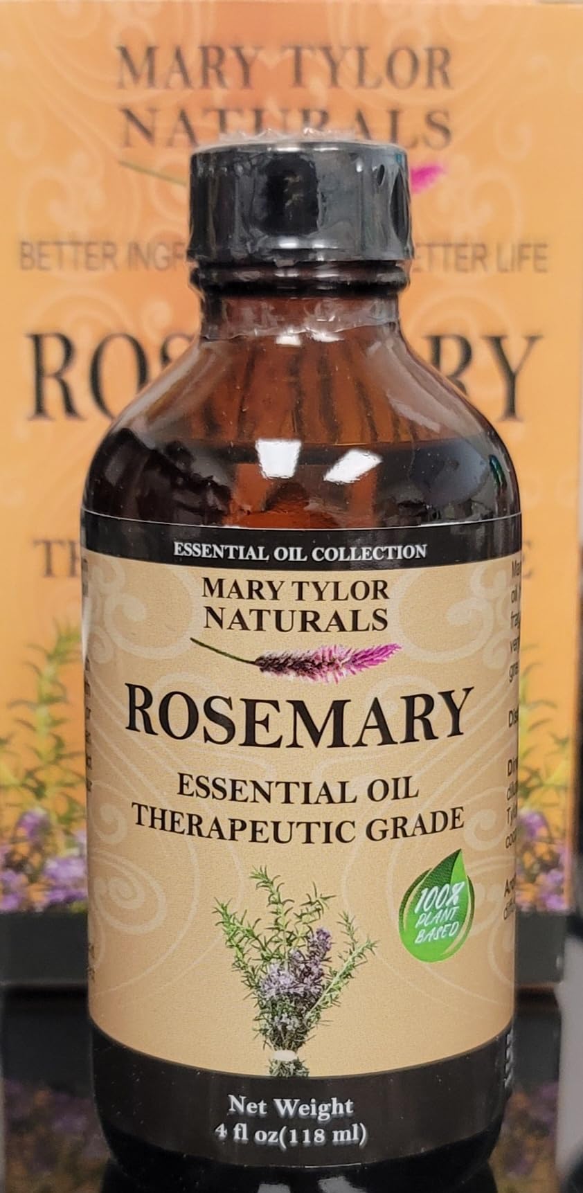 Mary Tylor Naturals Romero, cuentagotas, facilita diluciones para uso aromático diario.