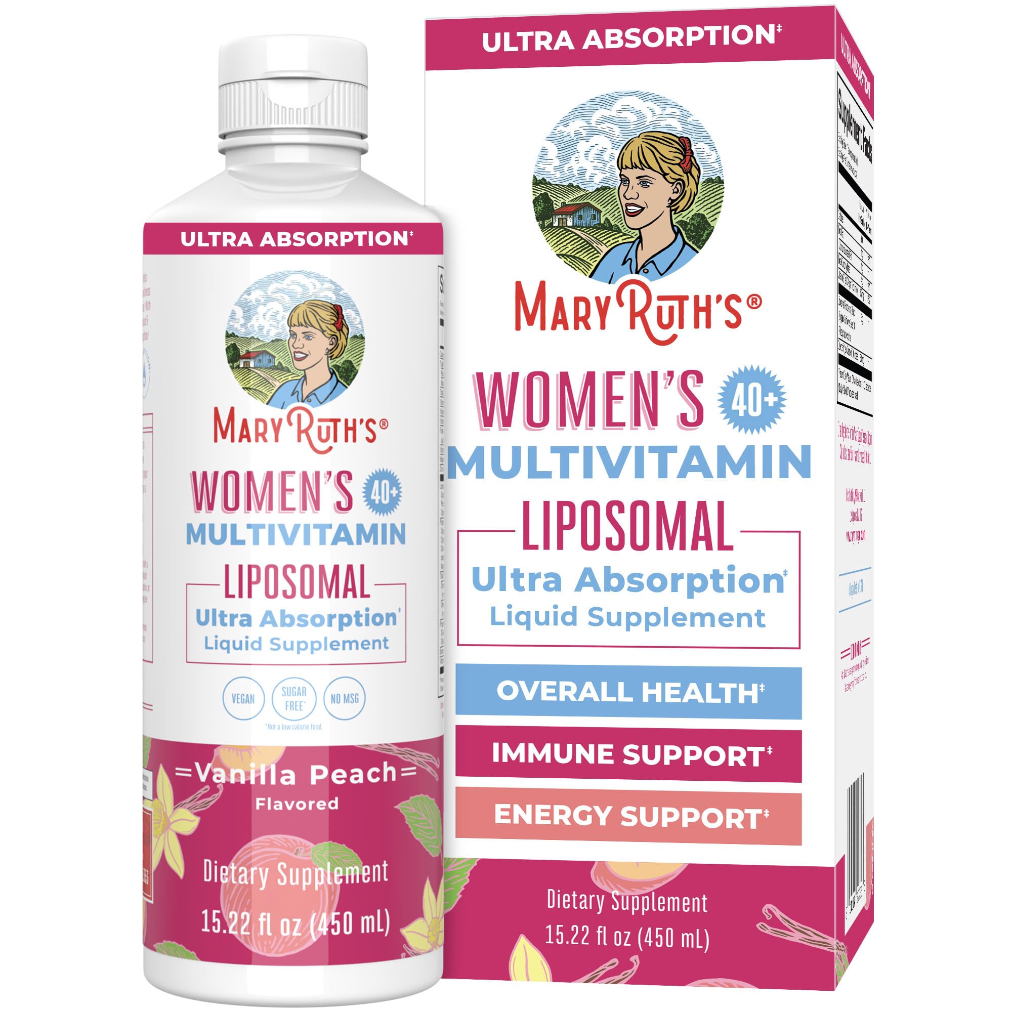 MaryRuth's 40plus multivitamínico liposomado en bote para apoyo general