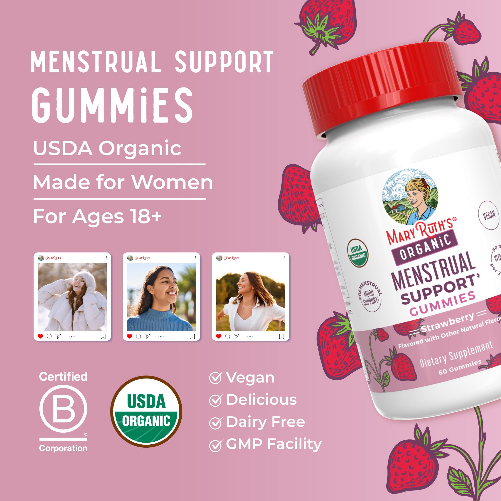 MaryRuth's gomitas orgánicas: sin gluten aptas para estilos de vida.