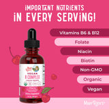 MaryRuth's Complejo B, vegano certificado, opción libre de productos animales.
