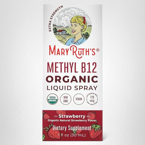 MaryRuth's B12 spray: presentación de 1 onza en caja conveniente.