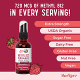 MaryRuth's B12 spray: envase práctico para viajar y llevar contigo.