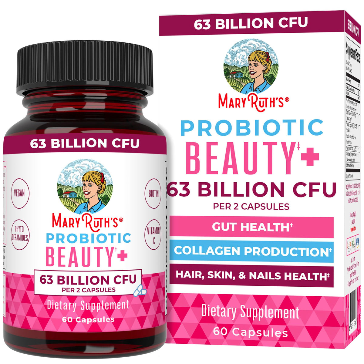 MaryRuth's cápsulas probióticas: belleza desde adentro para la piel.