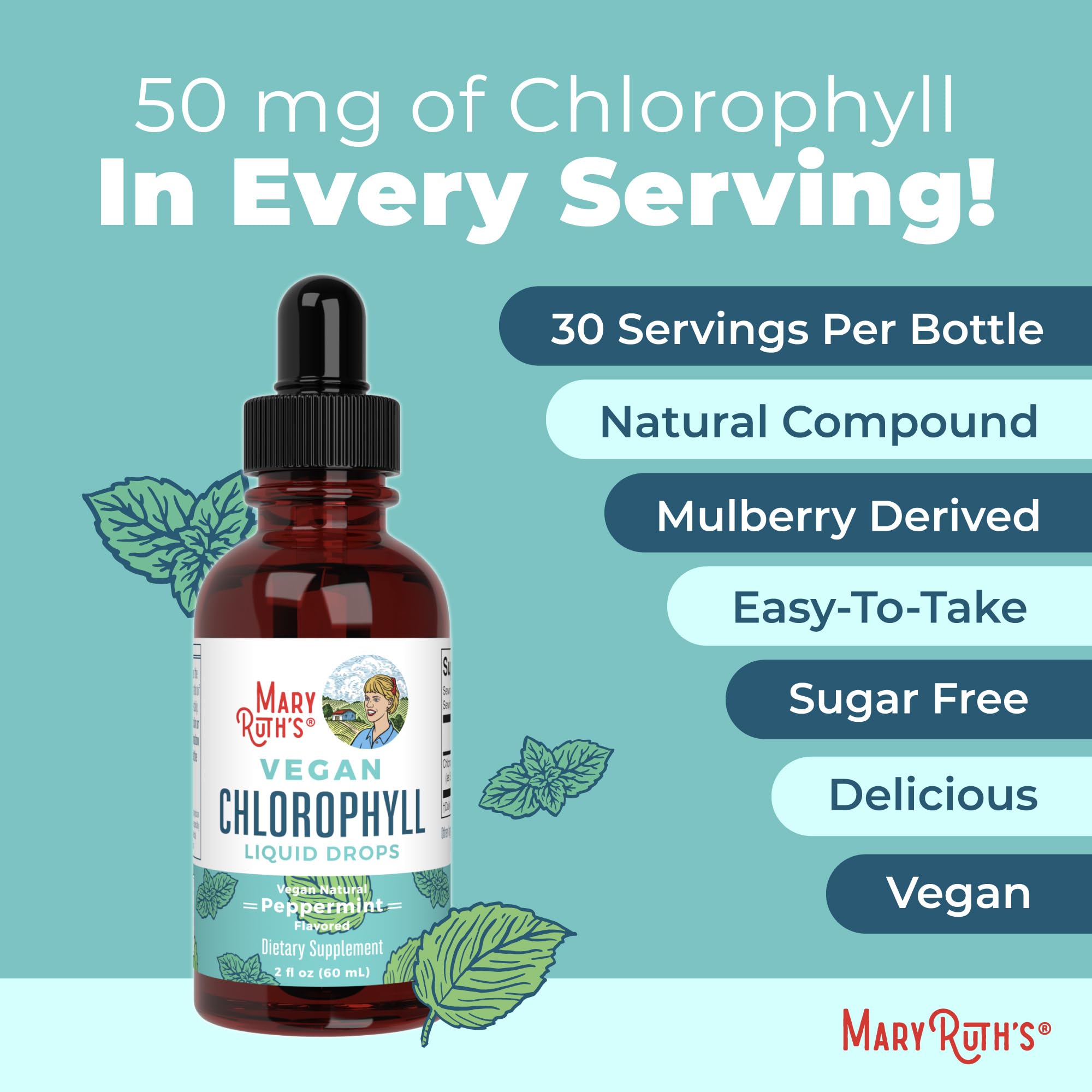 MaryRuth's Clorofila sin OGM, apta para dietas.