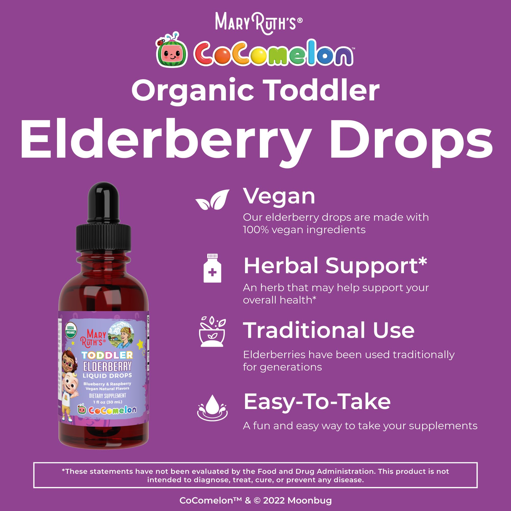 Uso diario recomendado para edades 1-3 años con MaryRuth's.