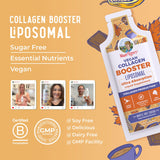 MaryRuth's Collagen Booster Liposomal: etiqueta indica almendras y normas de fabricación.