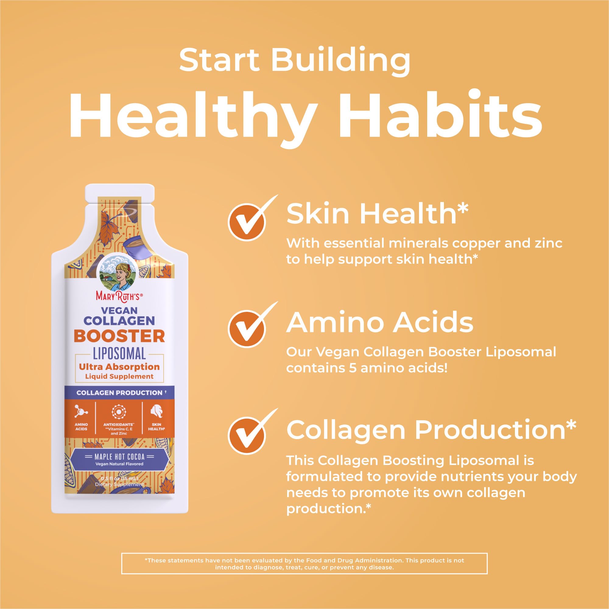 MaryRuth's Collagen Booster Liposomal: tecnología liposomal para absorción eficiente.