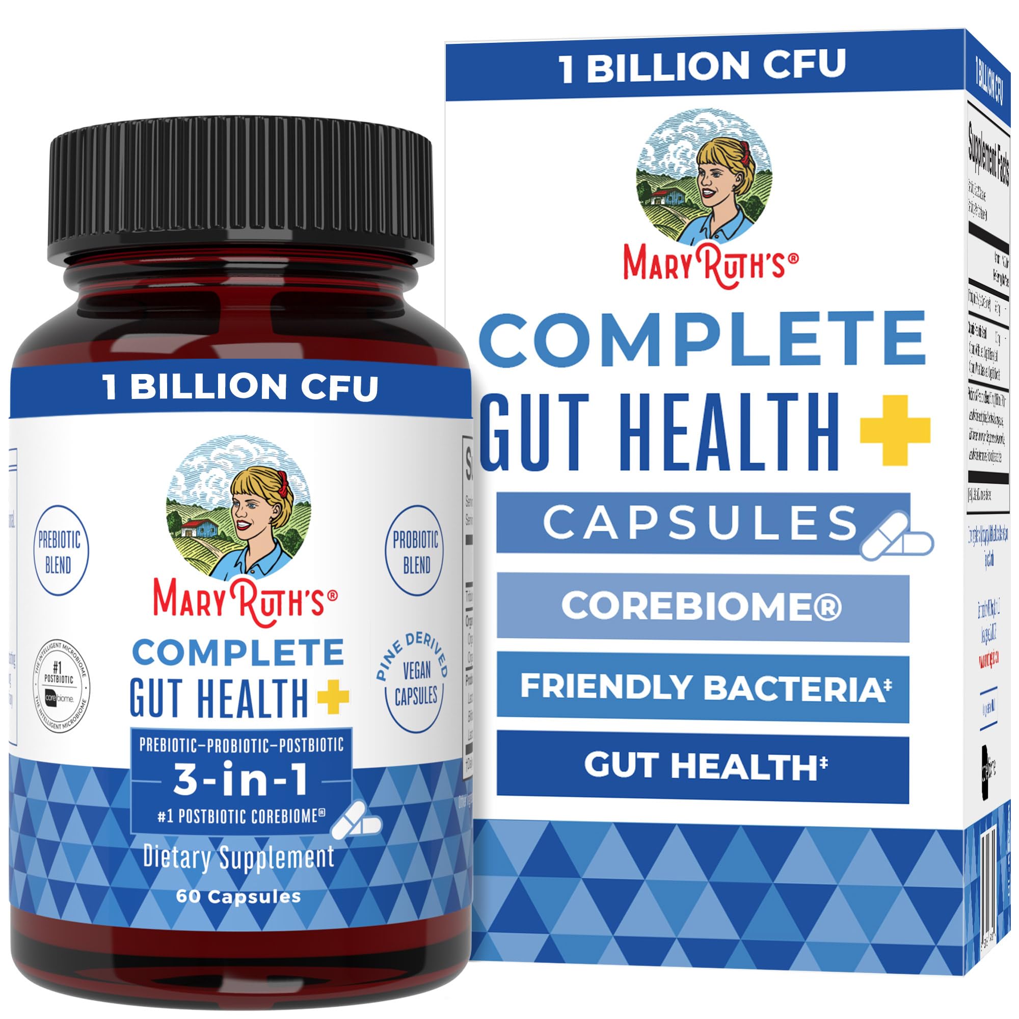 MaryRuth's Complete Gut Health: cápsulas veganas para apoyo diario del microbioma