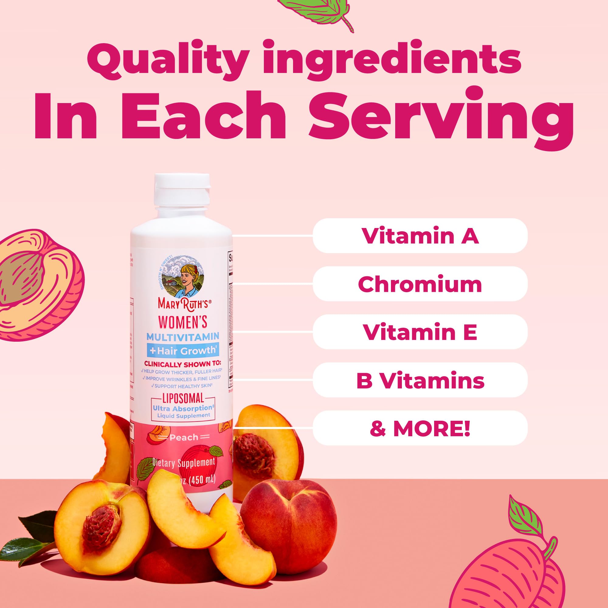 MARYRUTH'S Cromo Picolinato: frasco que sugiere metabolismo saludable.