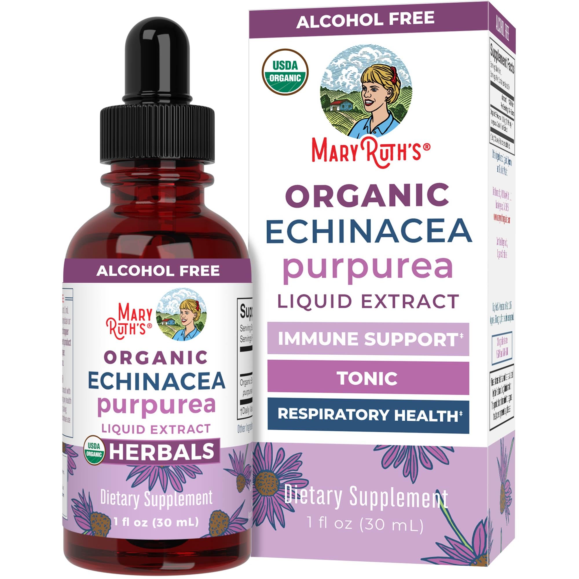 MaryRuth's Echinacea Purpurea, botella para uso diario.
