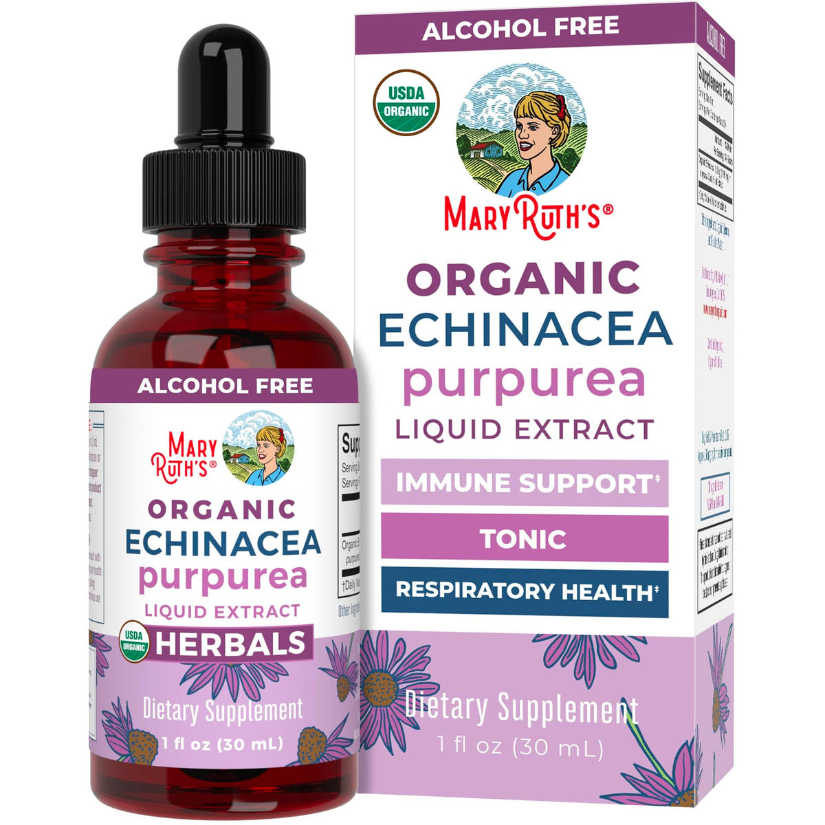 MaryRuth's Echinacea Purpurea, botella para uso diario.