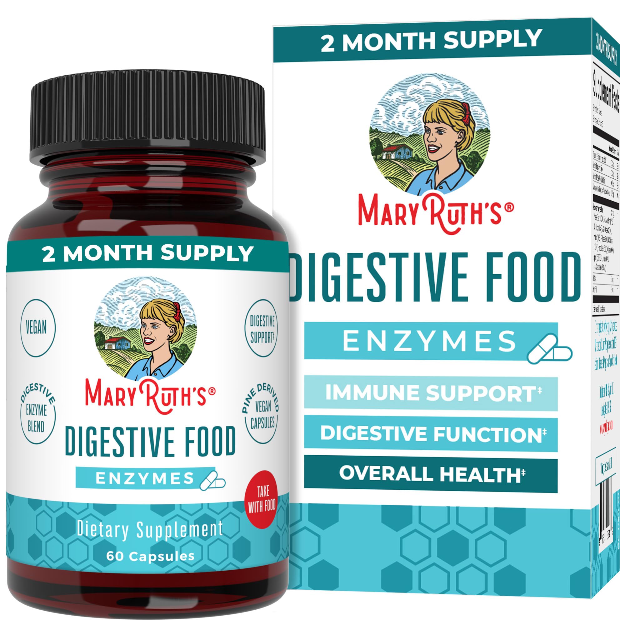 MaryRuth's enzimas digestivas en cápsulas para apoyar la digestión diaria