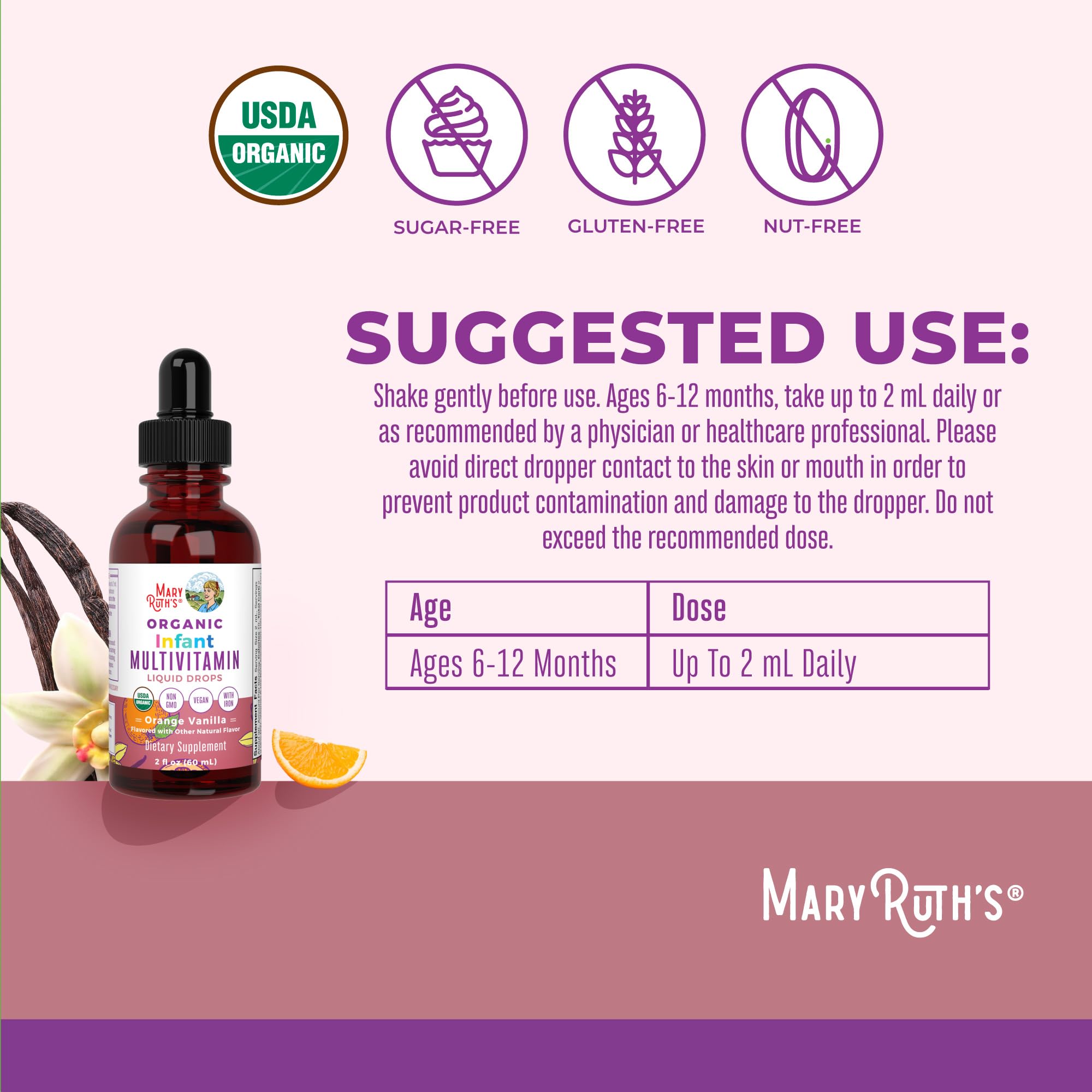 Etiqueta orgánica para bebé de MaryRuth's