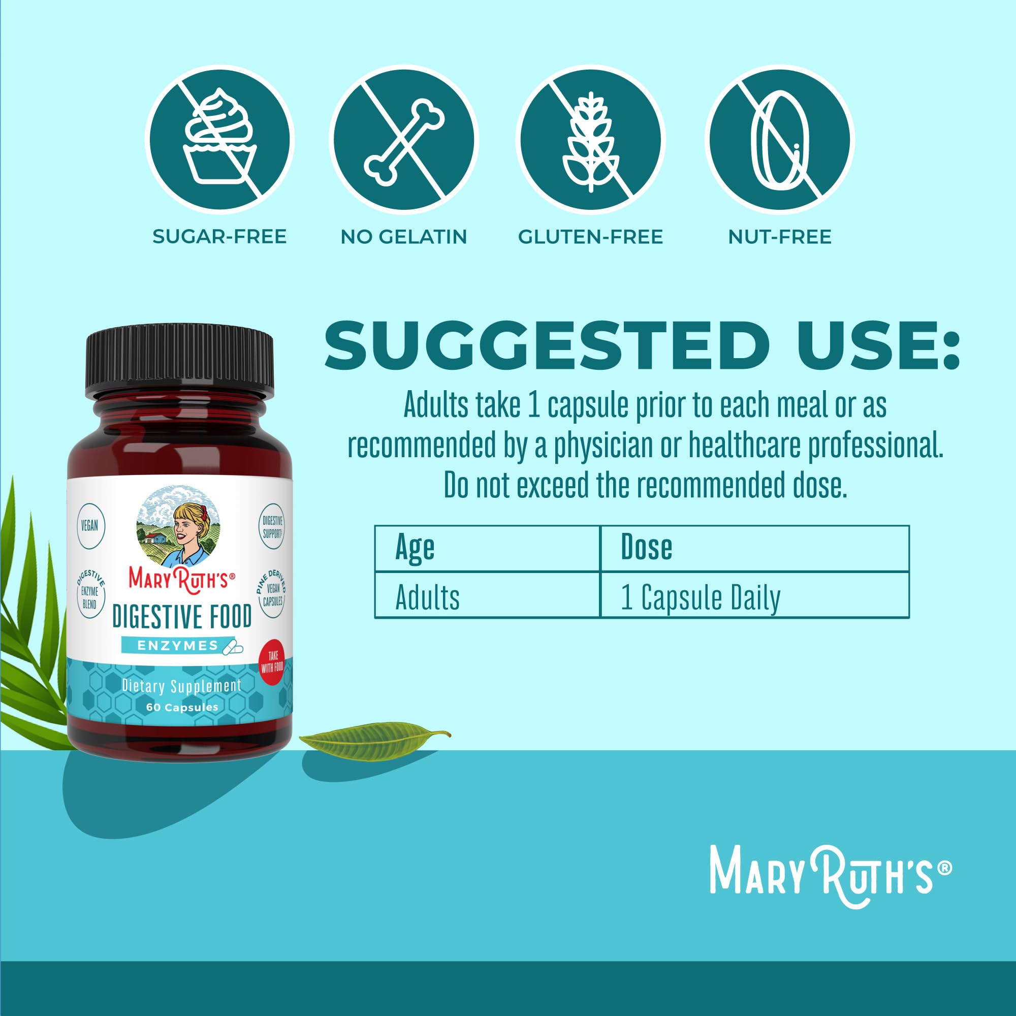MaryRuth's etiqueta vegana destacando un producto libre de ingredientes animales