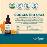 Extracto líquido de cúrcuma MaryRuth's mezclado en agua para beber.