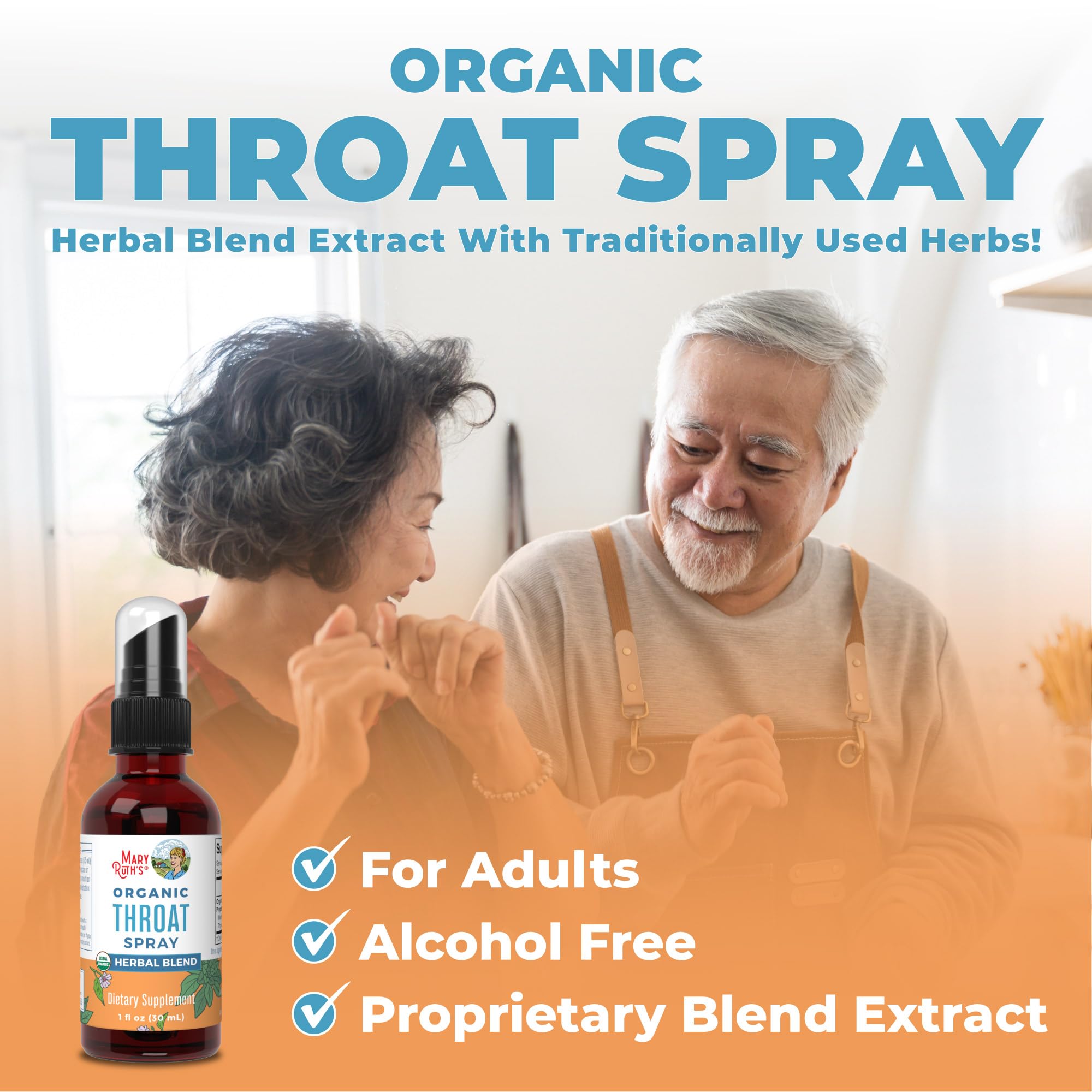 MARYRUTH'S spray garganta con agua, se puede diluir para tomar
