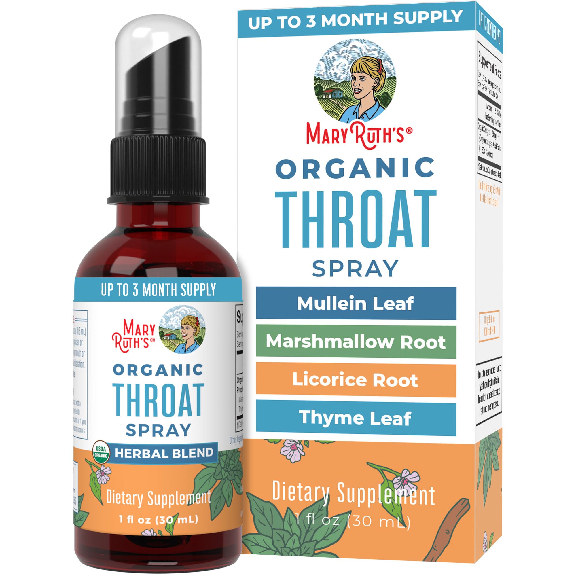 MARYRUTH'S spray para garganta, frasco 1 oz, uso cómodo y práctico