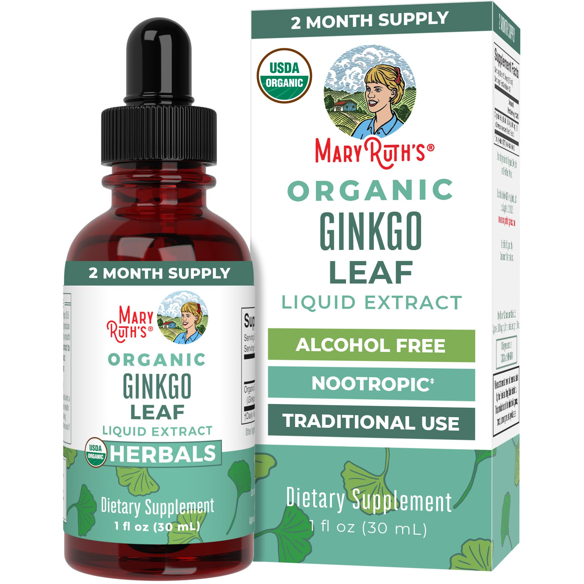MaryRuth's Ginkgo Hoja Gotas: uso diario para claridad mental