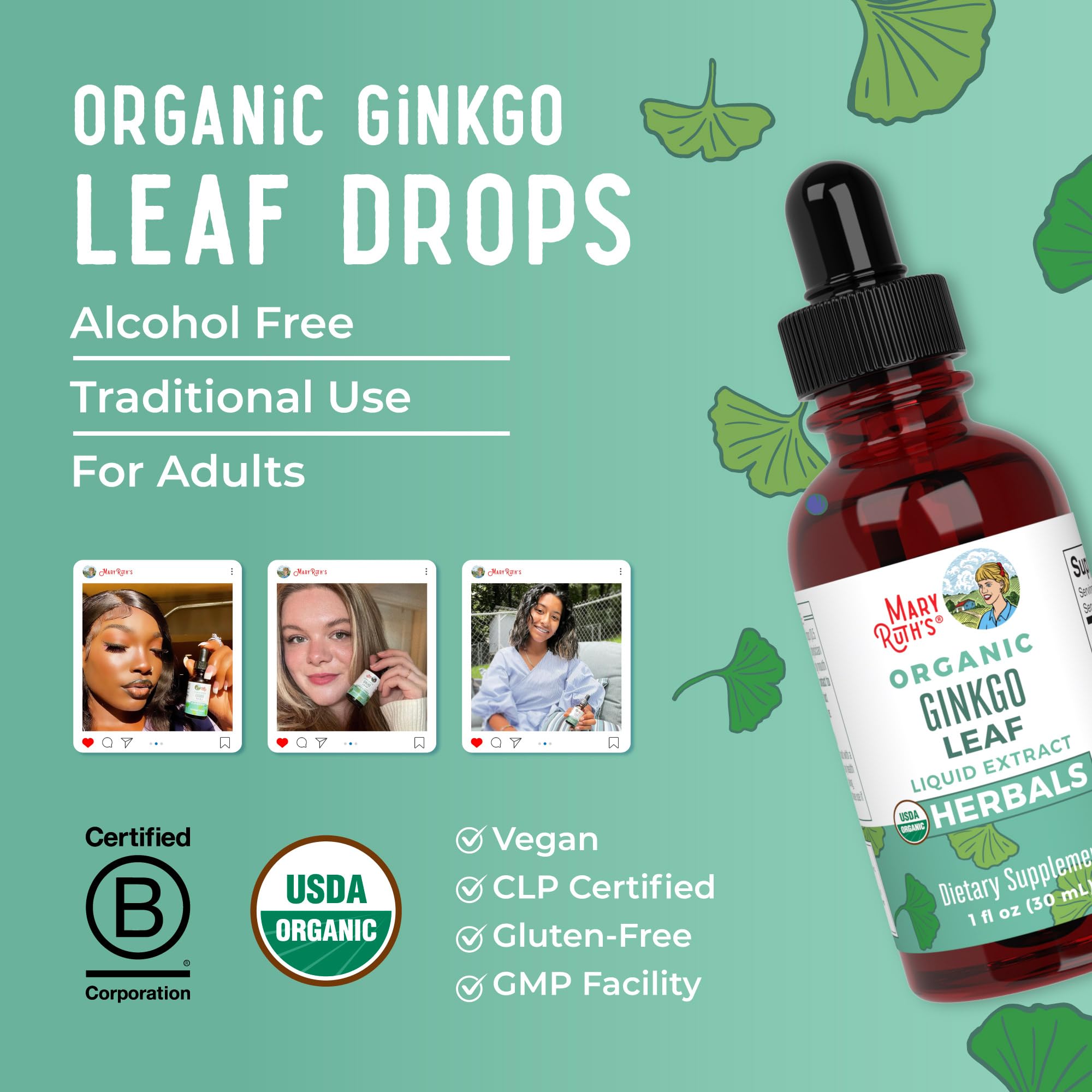MaryRuth's Ginkgo Textura Líquida: consistencia suave para mezclar