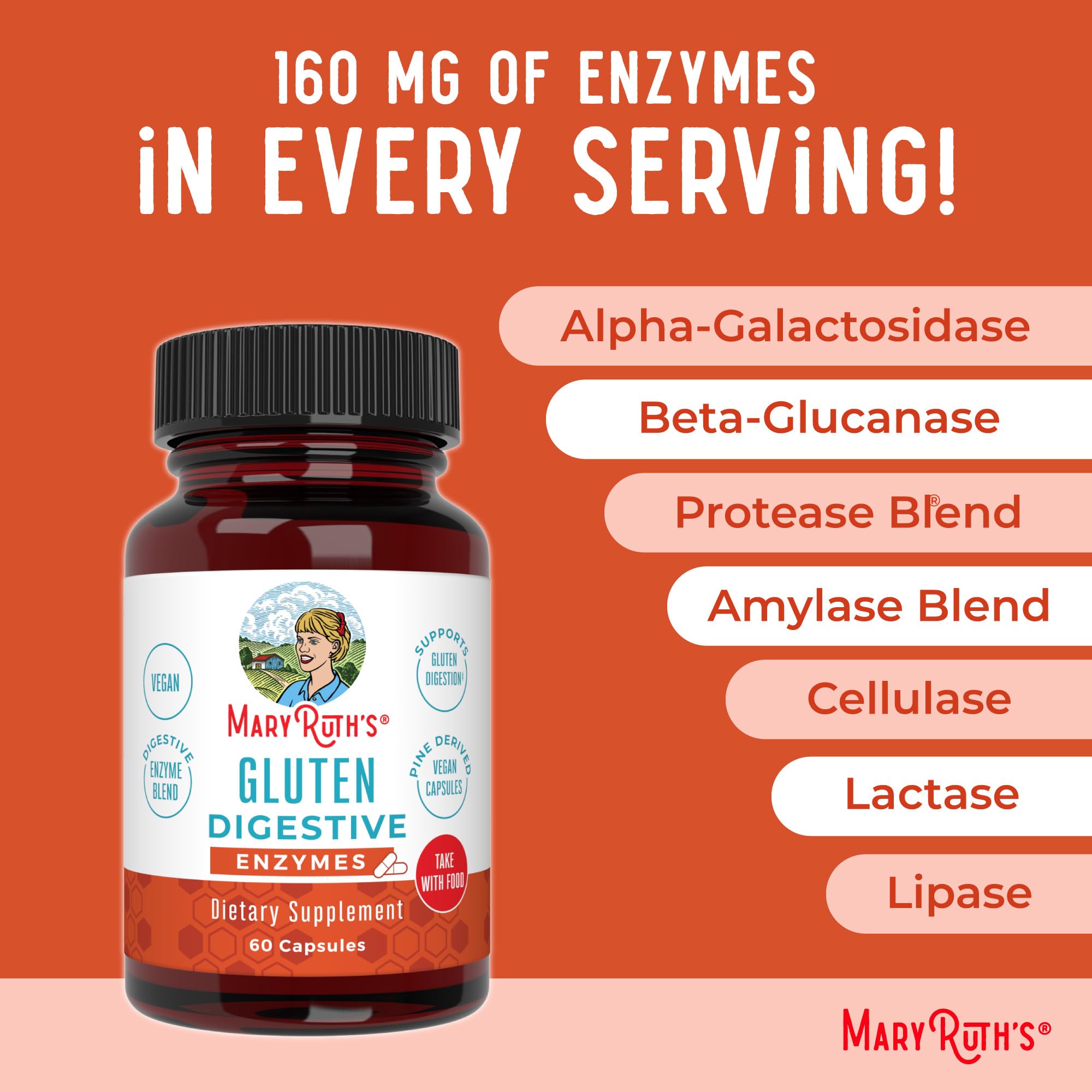 MaryRuth's Gluten Digestive Enzymes, textura suave y fácil de tragar.