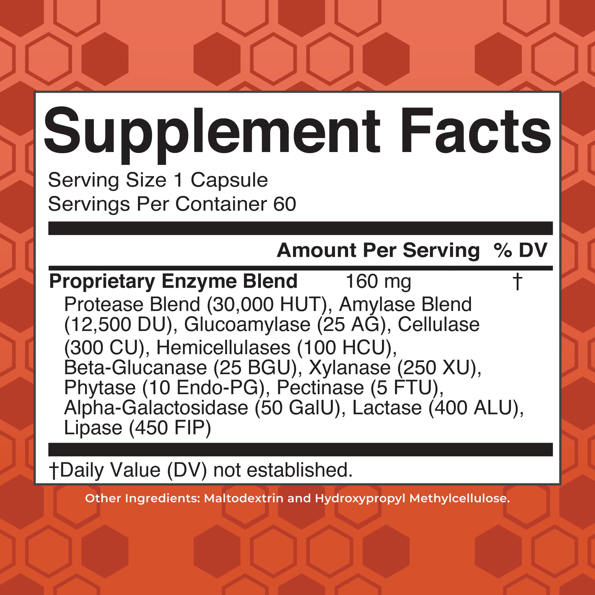 MaryRuth's Gluten Digestive Enzymes, etiqueta frontal para identificar beneficios rápidamente.