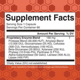 MaryRuth's Gluten Digestive Enzymes, etiqueta frontal para identificar beneficios rápidamente.