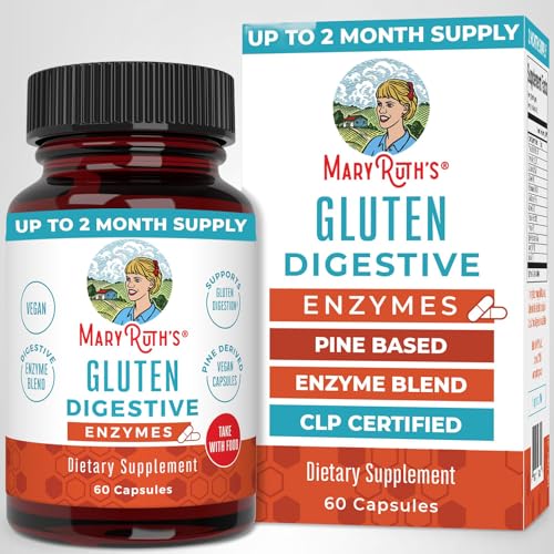 MaryRuth's Gluten Digestive Enzymes, opción práctica para comidas abundantes.