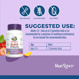 Primer plano de gomita MaryRuth's, textura suave y color brillante.