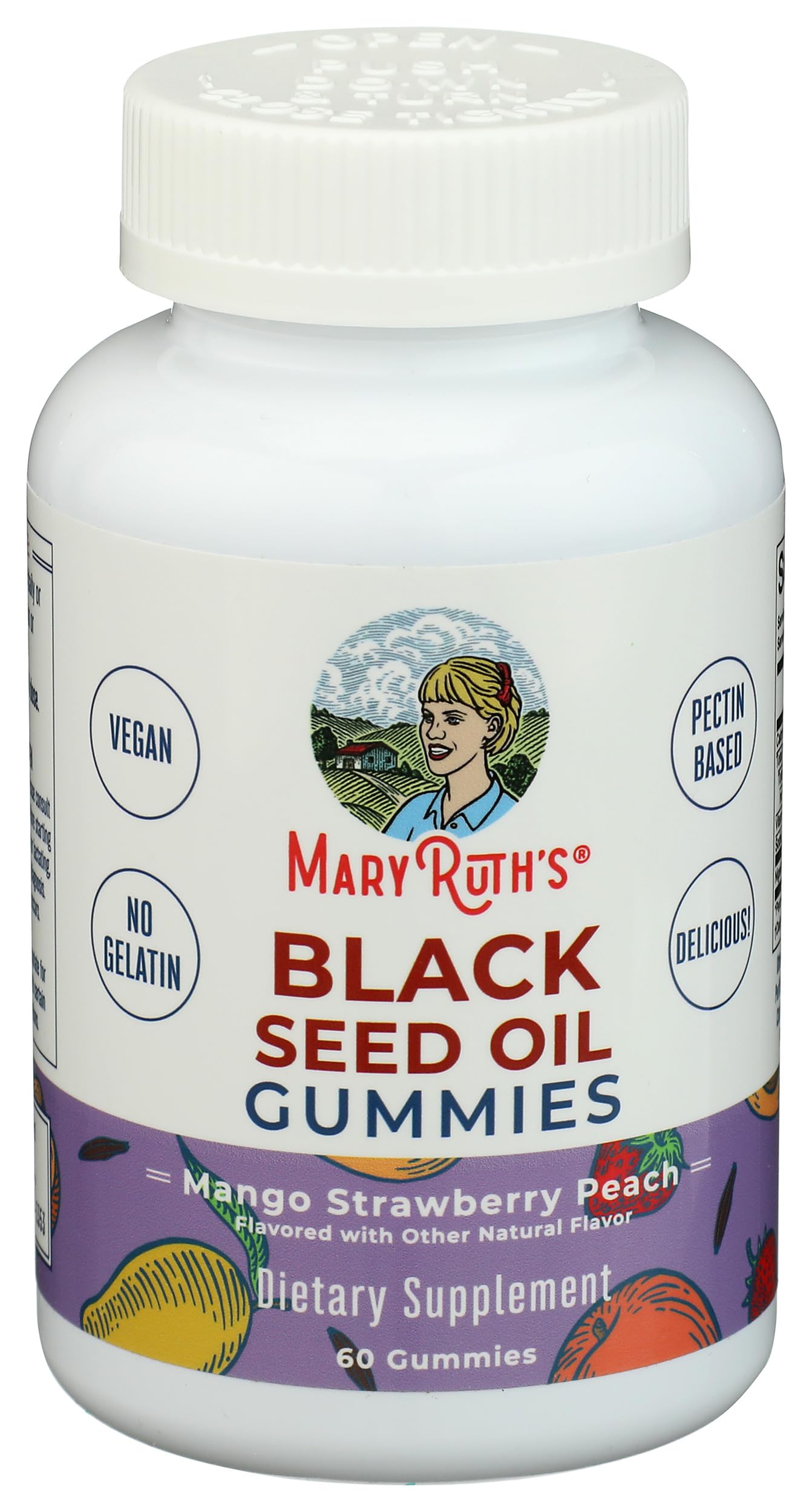 Persona mostrando la toma diaria de MaryRuth's gomitas de aceite negro.