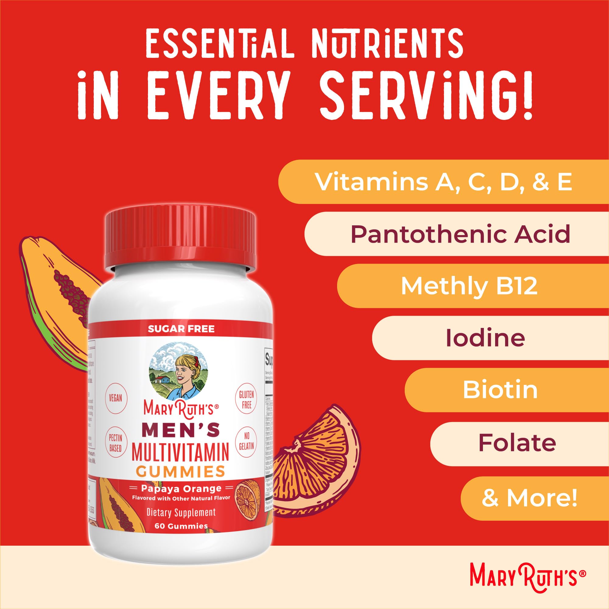MaryRuth's gominolas para hombres, con zinc e yodo para soporte nutricional