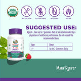 MaryRuth's Kids Immunity Gummies textura gomosa suave para niños.