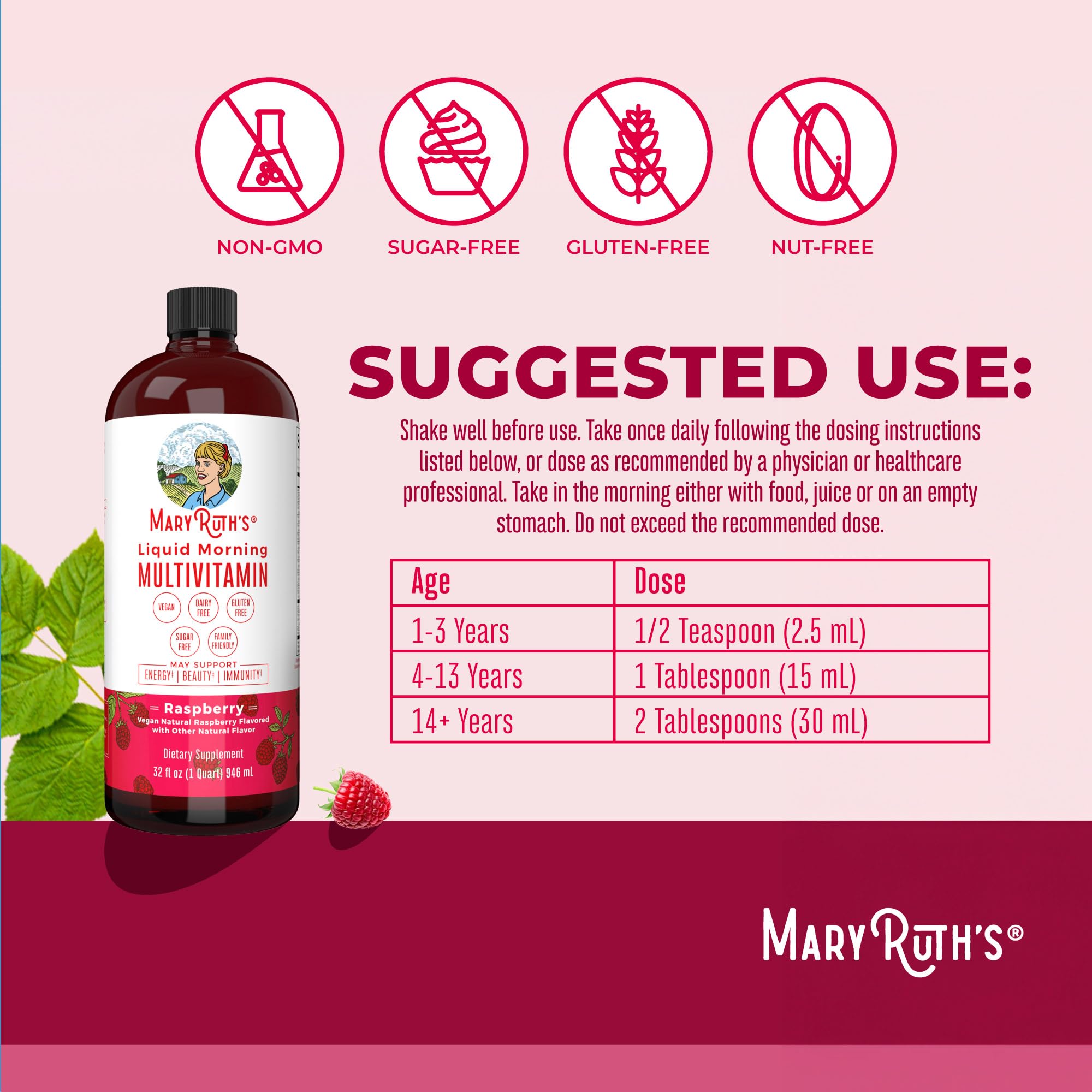 MARYRUTH'S líquido con complejo de vitaminas B para energía diaria.