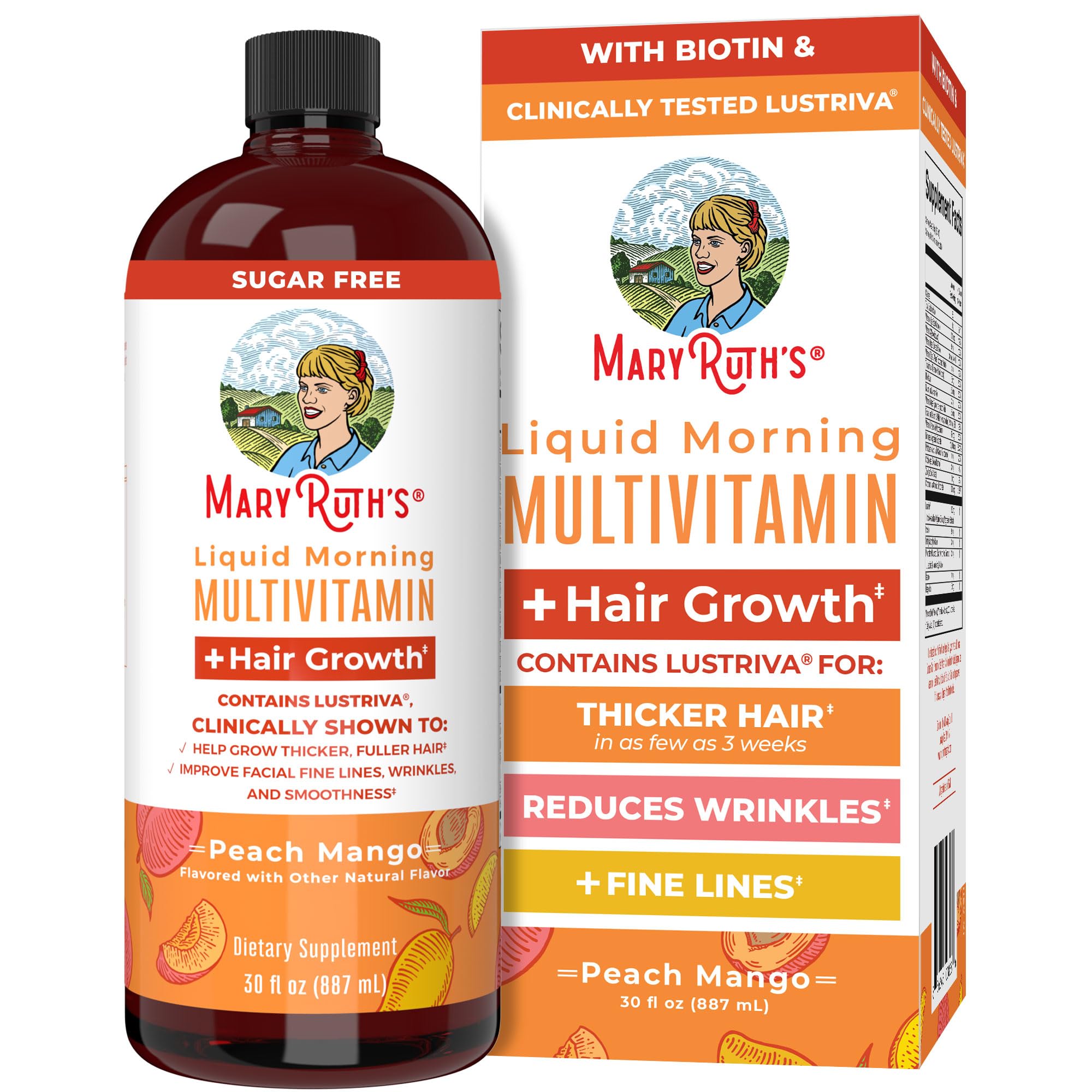 MARYRUTH'S líquido multivitamínico para crecimiento del cabello, en botella.