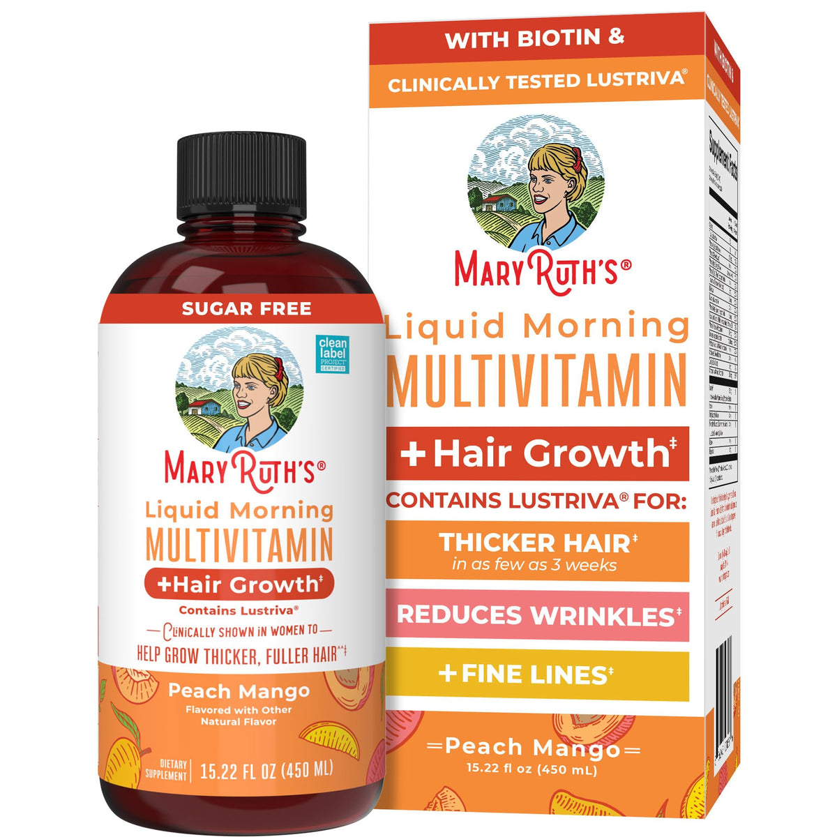 MaryRuth's Lustriva frasco dispensado, uso diario y cabello más abundante