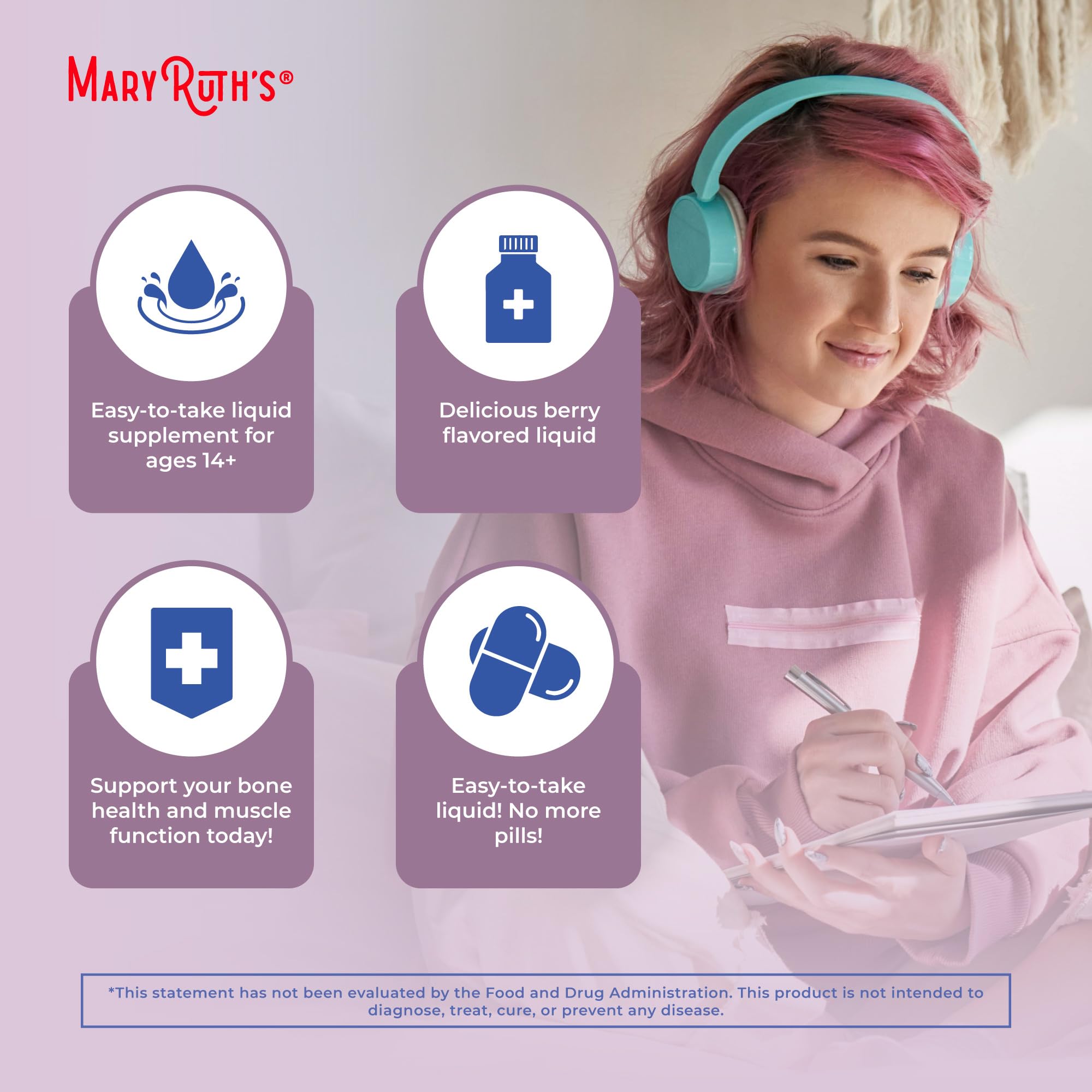 MaryRuth's Megadose D3 Liposomal, empaque-caja, opción vegana para la rutina diaria
