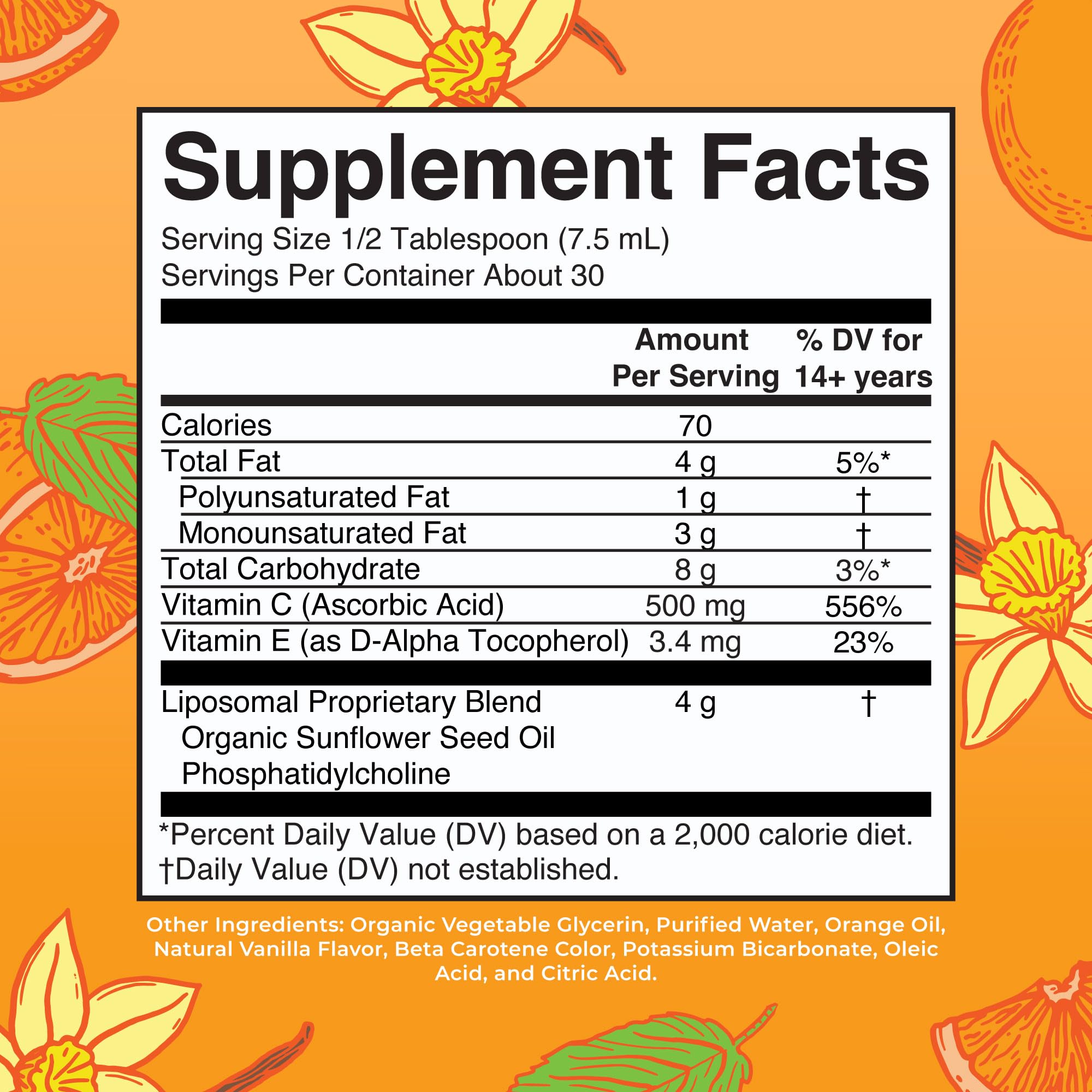MaryRuth's Liposomal Vitamina C vertido en vaso, fácil consumo diario.