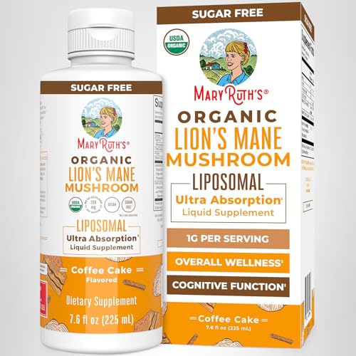 MARYRUTH'S Melena de León Liposomal sabor café, ideal para bebidas matutinas.