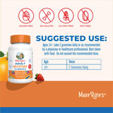 MaryRuth's multivitamínico gomitas, etiqueta clara, información de ingredientes para una selección fácil.