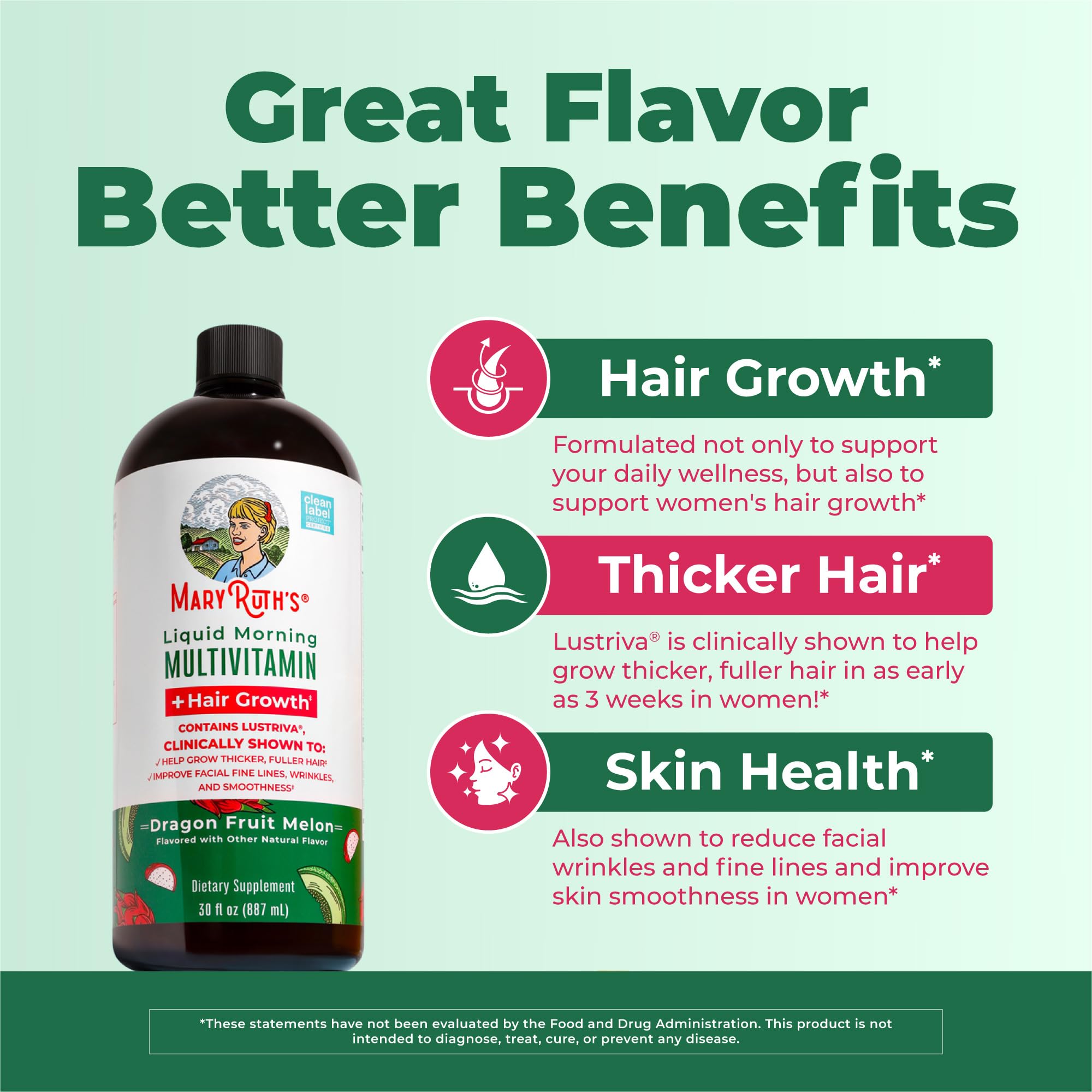 MARYRUTH'S multivitamínico líquido sabor fruta dragón con melón para energía