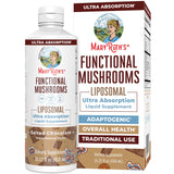 MaryRuth's Mushroom líquido en botella mejora la absorción para uso diario.