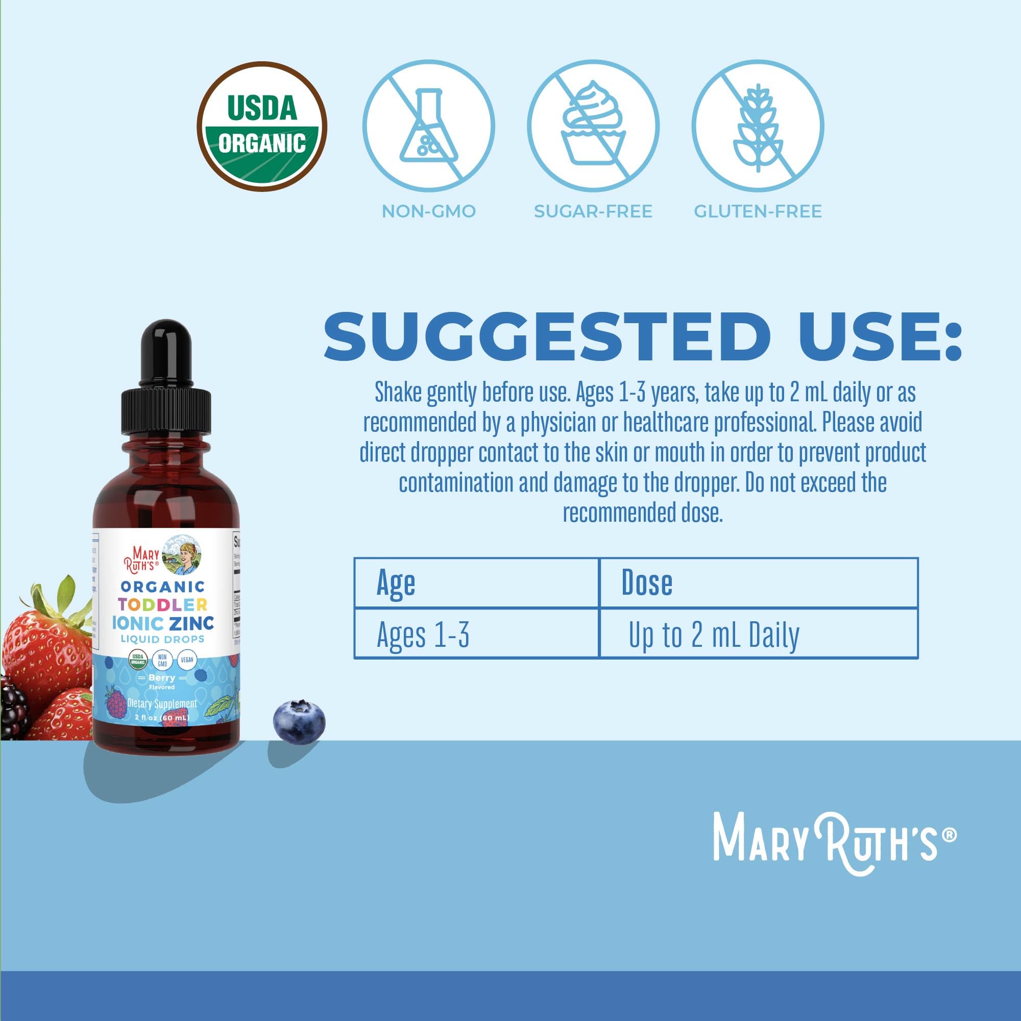 MaryRuth's cuentagotas facilita dosis diaria para niños pequeños.