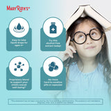 MaryRuth's Kids Focus etiqueta: envase claro para confianza.